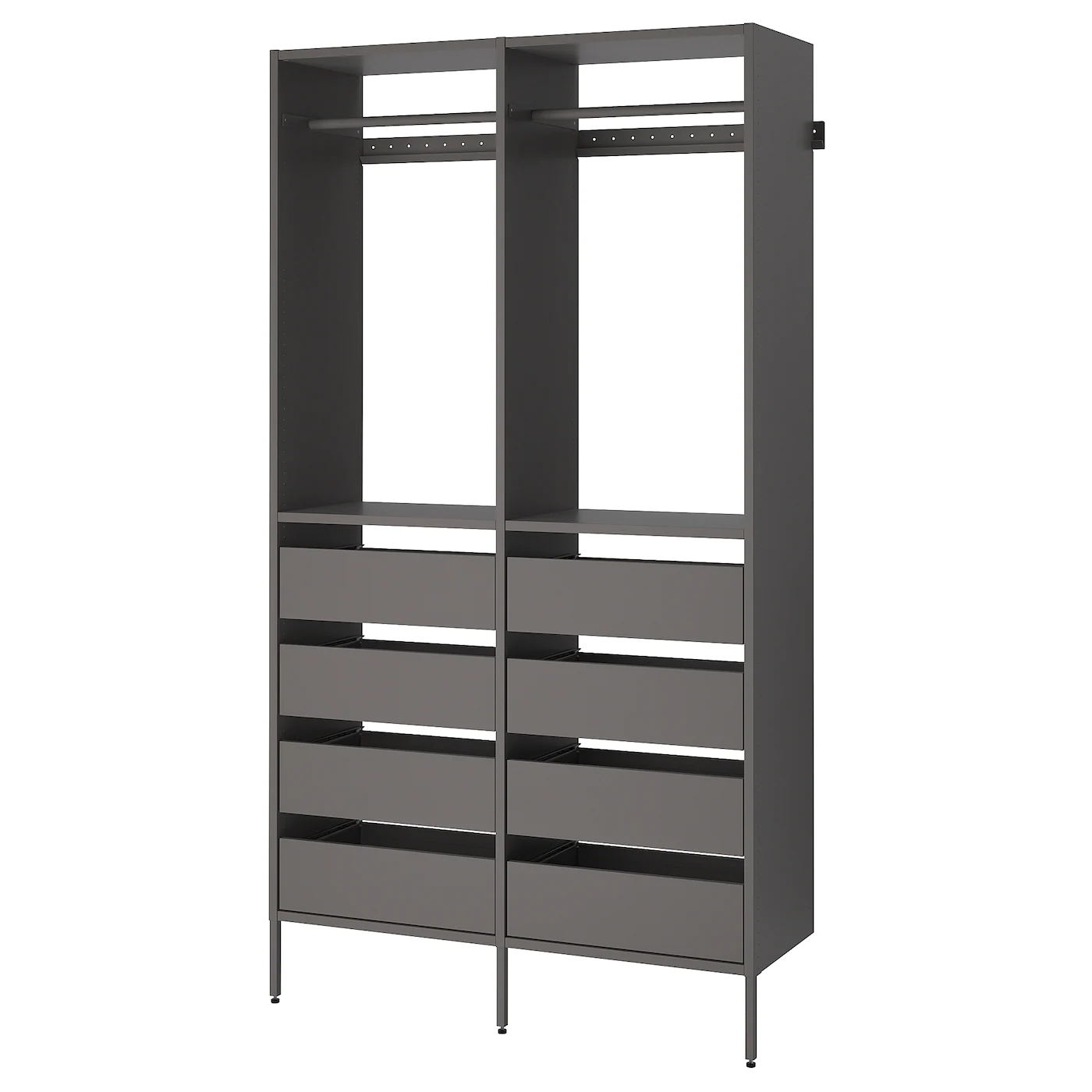 IKEA AURDAL Wardrobe Combination Dark Gray 49 1/4x15 3/4x87 "