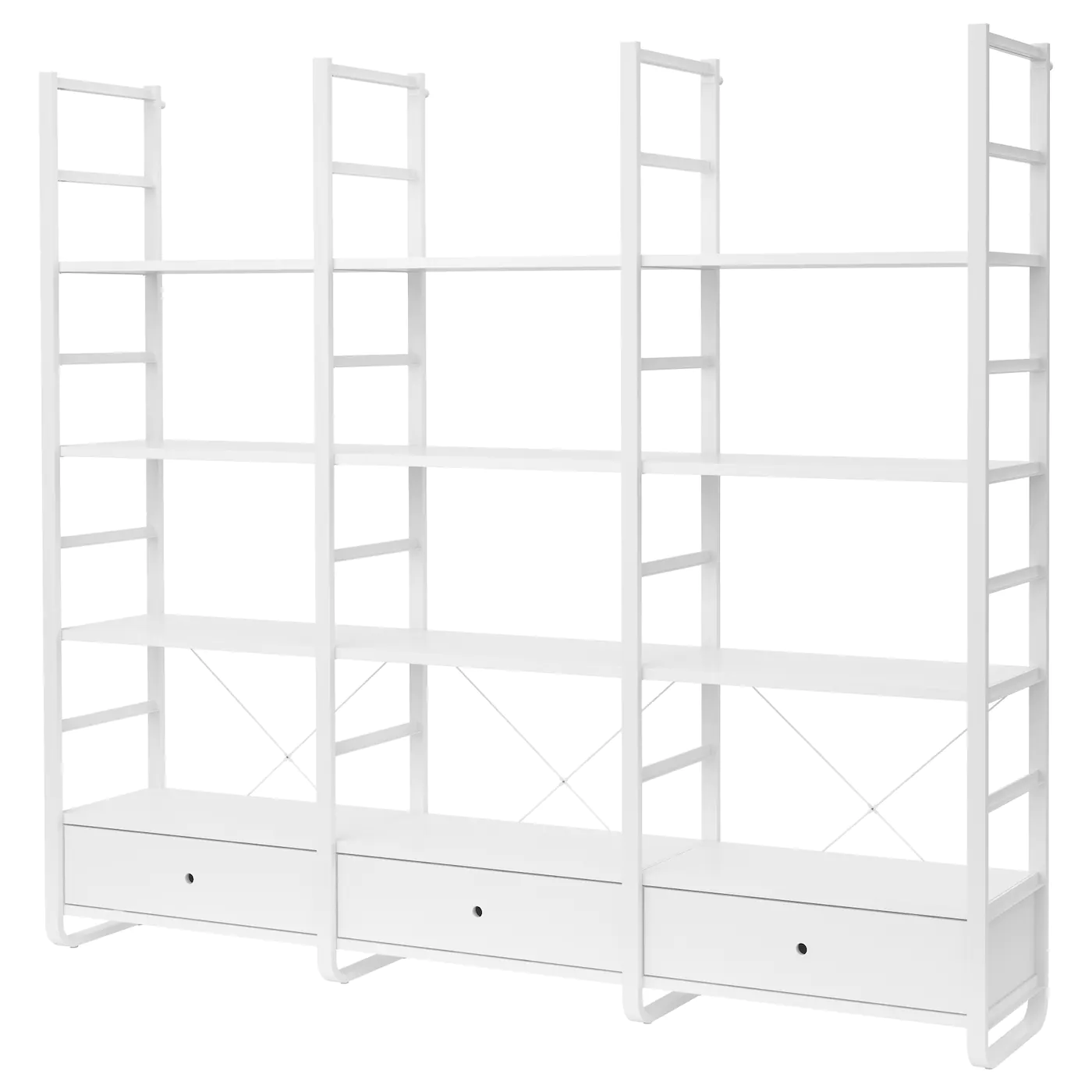 IKEA ELVARLI Open Storage Combination White/bamboo 96 1/2x15 3/4x85 "