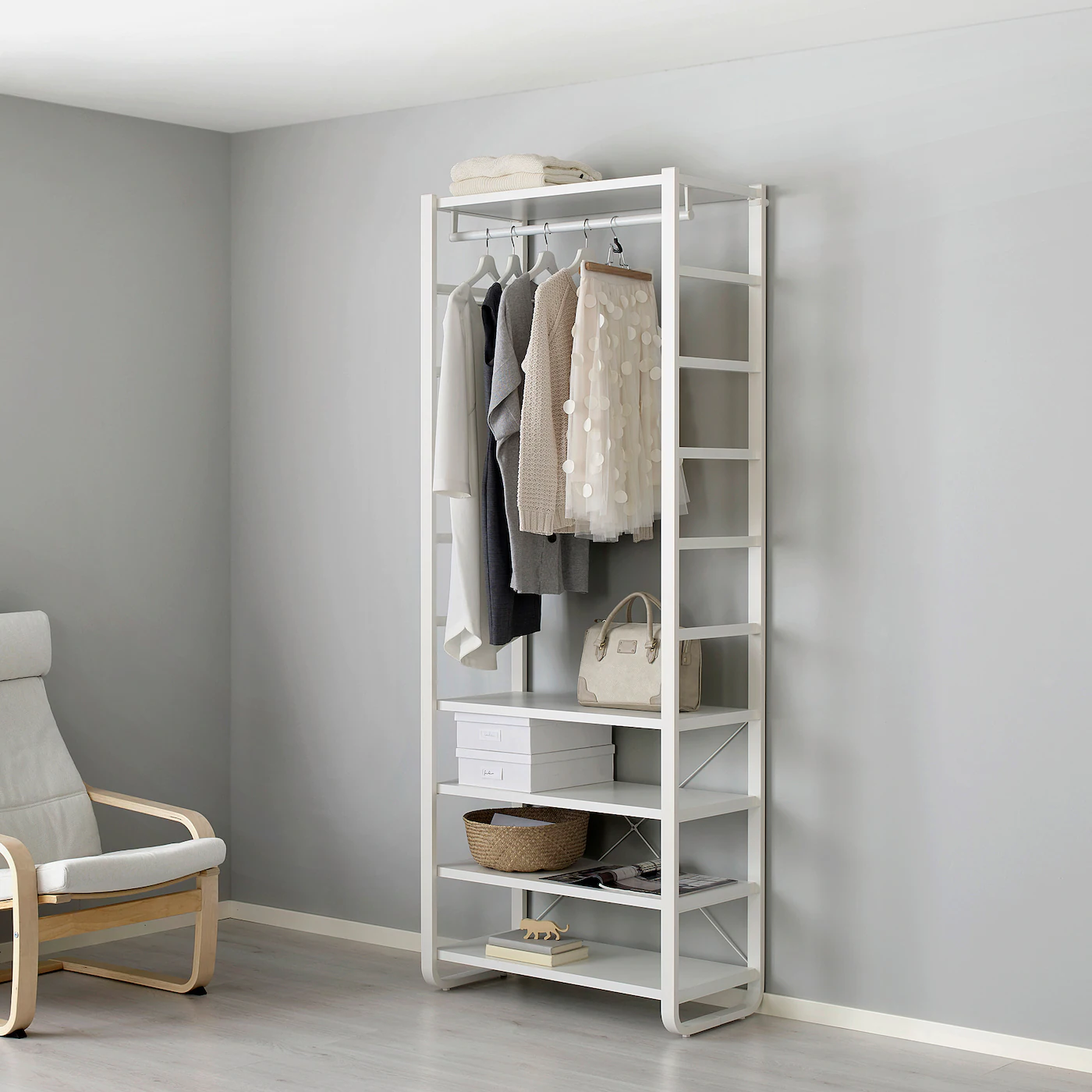 IKEA ELVARLI Wardrobe Combination White 33 1/4x15 3/4x85 " 5 IKEA ELVARLI Wardrobe Combination White 33 1/4x15 3/4x85 " - Image 3