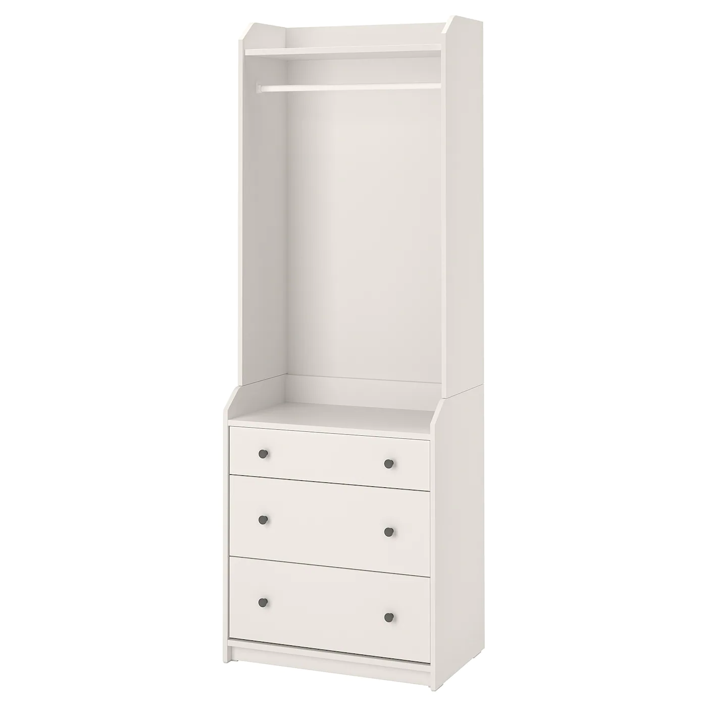 IKEA HAUGA Open Wardrobe With 3 Drawers White 27 1/2x78 3/8 "