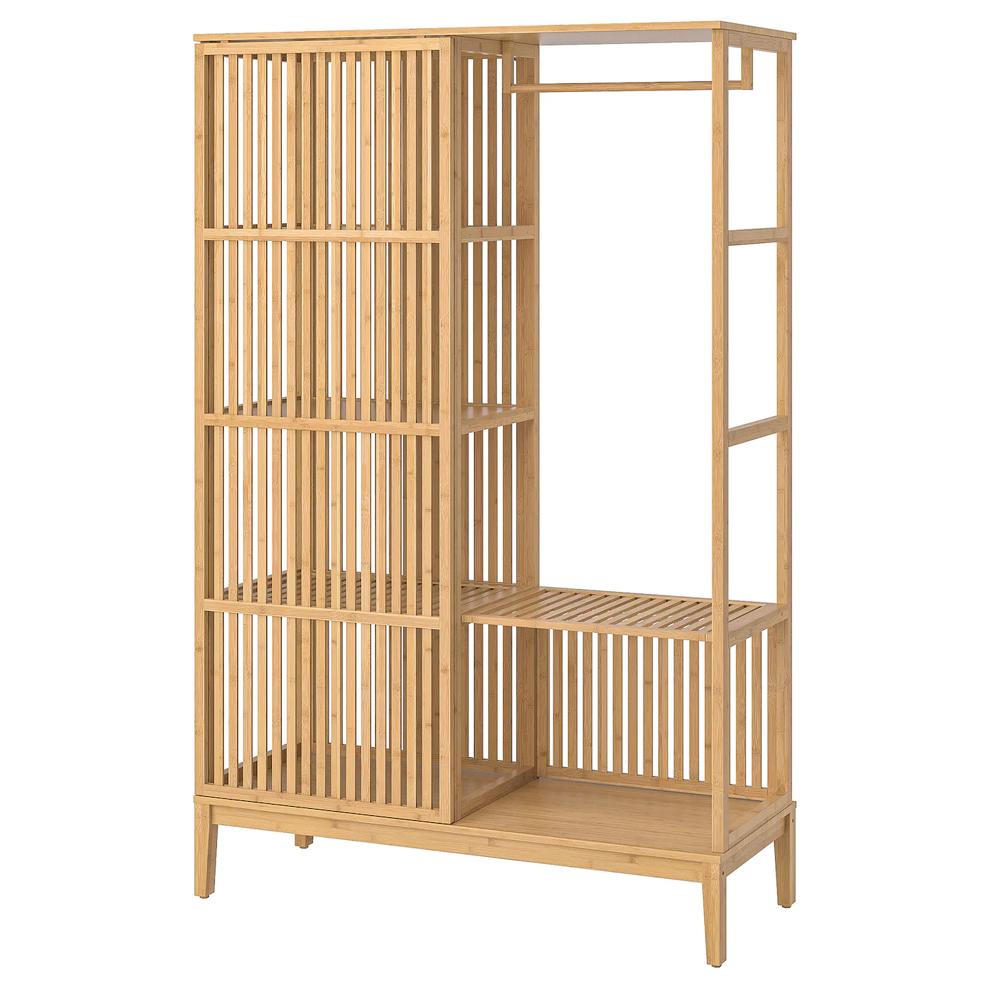 IKEA NORDKISA Open Wardrobe With Sliding Door Bamboo 47 1/4x73 1/4 " -Ikea Armoi outlet store nordkisa open wardrobe with sliding door bamboo 0756084 pe748766 s5