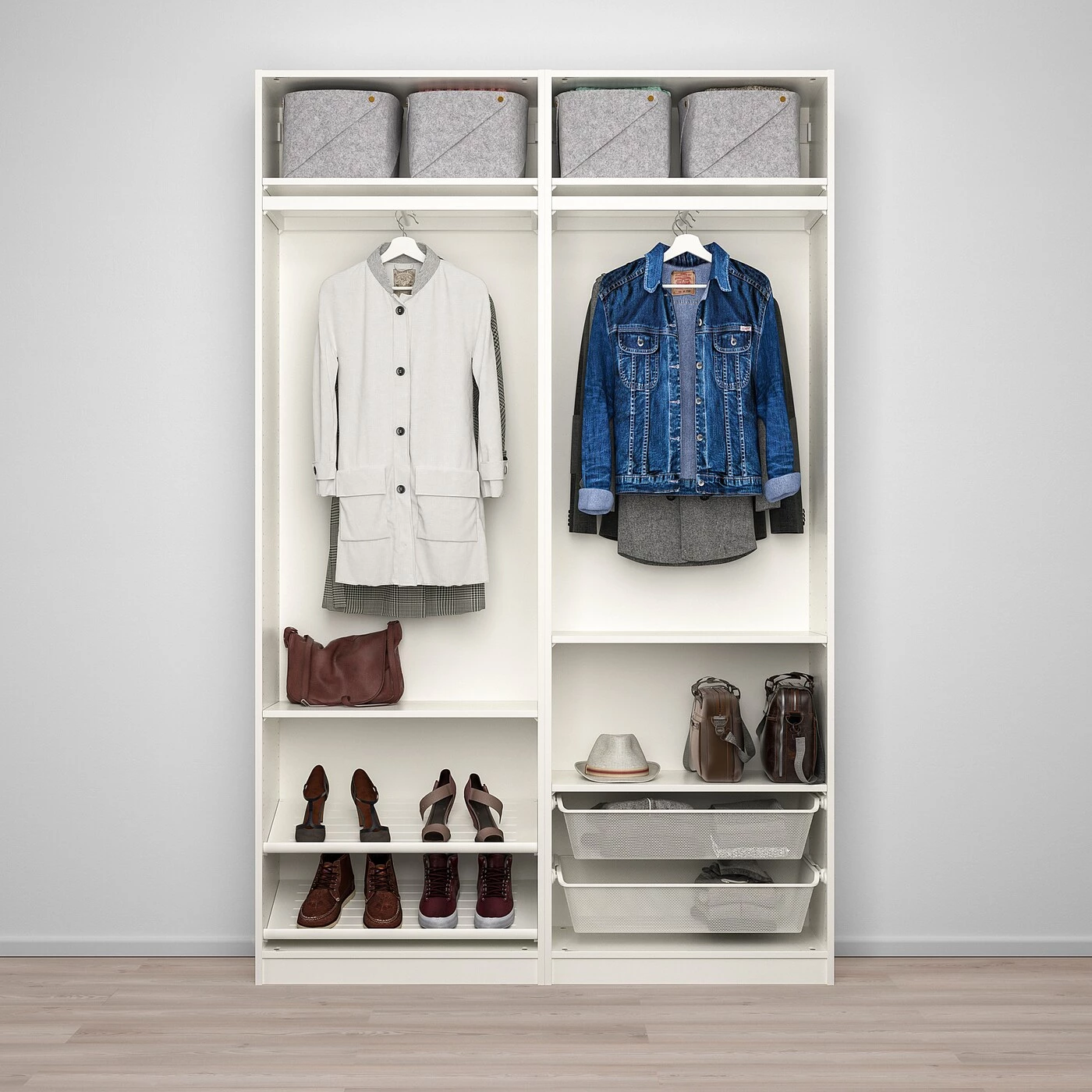 IKEA PAX / AULI Wardrobe Combination White/mirror Glass 59x17 3/8x93 1/8 " 3 IKEA PAX / AULI Wardrobe Combination White/mirror Glass 59x17 3/8x93 1/8 " - Image 2
