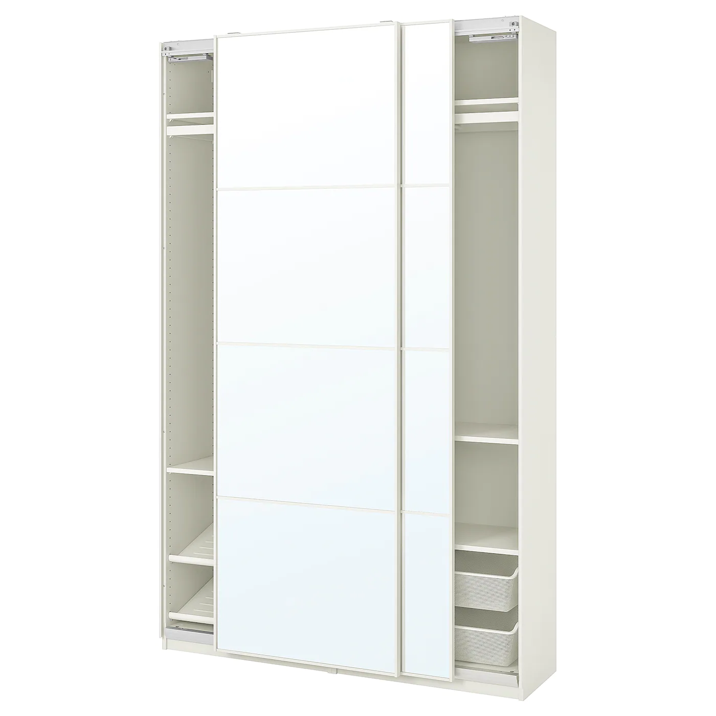 IKEA PAX / AULI Wardrobe Combination White/mirror Glass 59x17 3/8x93 1/8 "