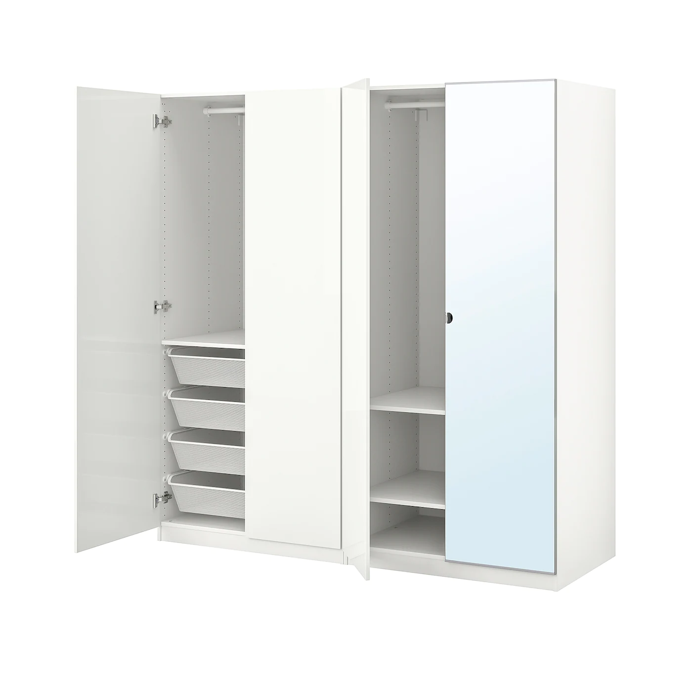 IKEA PAX / FARDAL/VIKEDAL Wardrobe Combination High Gloss White/mirror Glass 78 3/4x23 5/8x79 1/4 " -Ikea Armoi outlet store pax fardal vikedal wardrobe combination high gloss white mirror glass 0935328 pe792744 s5