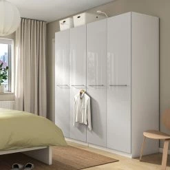 IKEA PAX / FARDAL Wardrobe White/highgloss Light Gray 78 3/4x23 5/8x79 1/4 " -Ikea Armoi outlet store pax fardal wardrobe white high gloss light gray 1103484 pe867289 s5