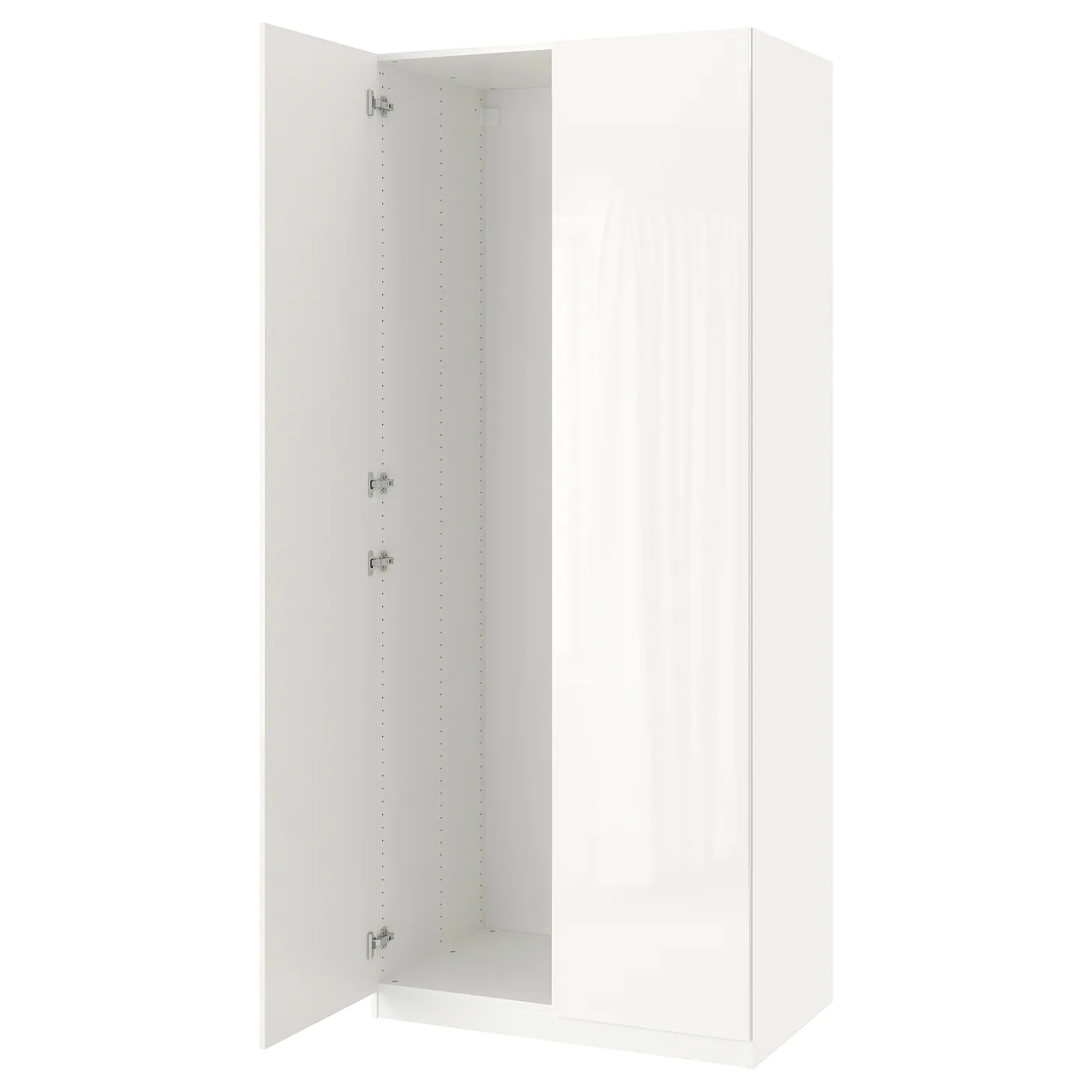 IKEA PAX / FARDAL Wardrobe With 2 Doors White/highgloss/white 39 3/8x23 1/2x93 1/8 "