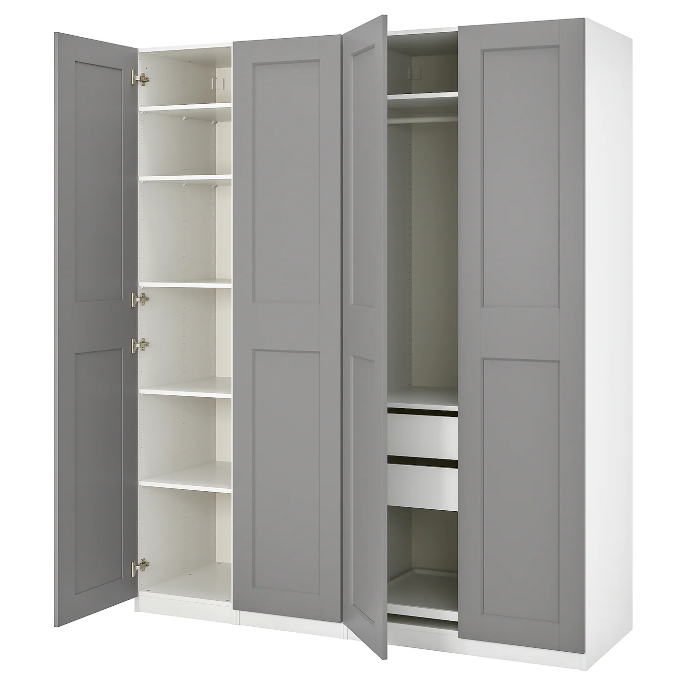 IKEA PAX / GRIMO Wardrobe Combination White/Grimo Gray 78 3/4x23 5/8x93 1/8 "