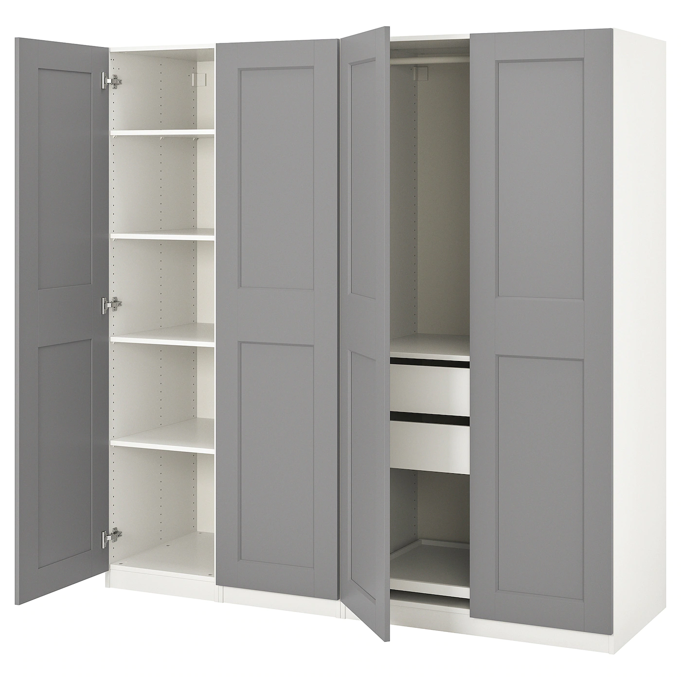 IKEA PAX / GRIMO Wardrobe Combination White/Grimo Gray 78 3/4x23 5/8x79 1/4 "