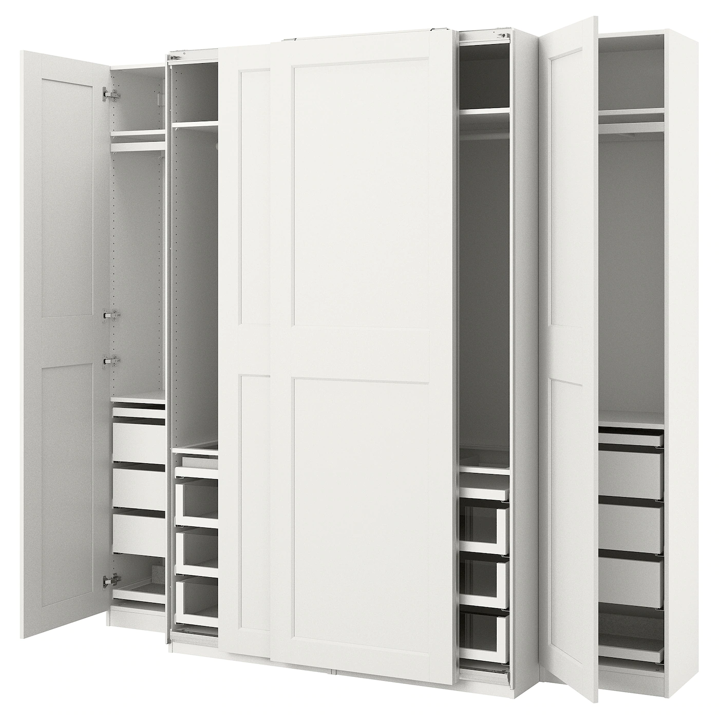 IKEA PAX / GRIMO Wardrobe Combination White 98 3/8x26x93 1/8 "
