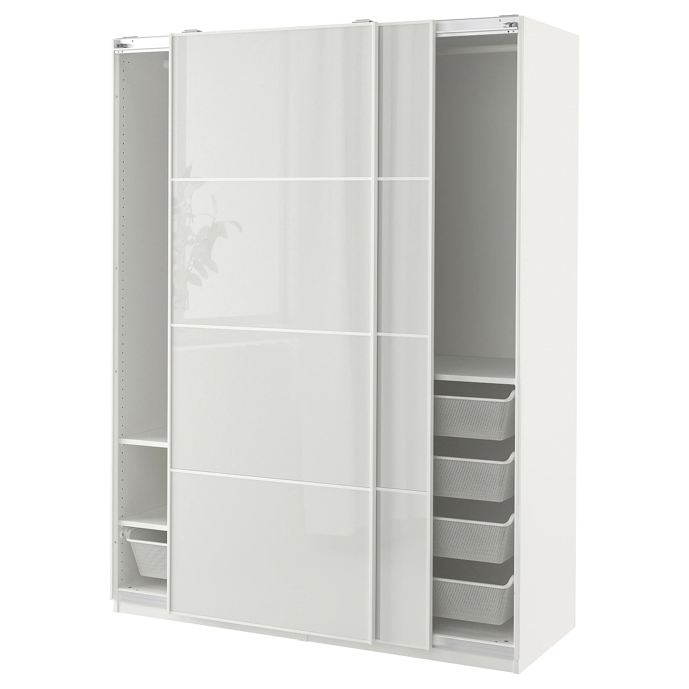 IKEA PAX / HOKKSUND Wardrobe White/highgloss Light Gray 59x26x79 1/4 "