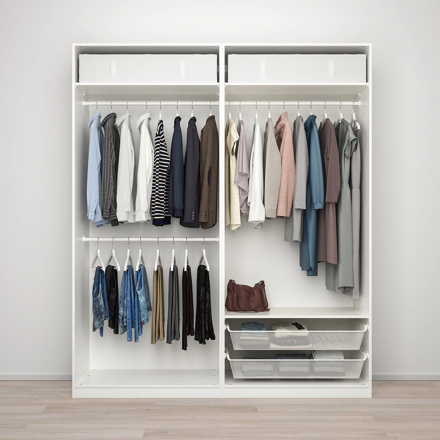IKEA PAX / MEHAMN/AULI Wardrobe Combination Double Sided White/mirror Glass 78 3/4x26x93 1/8 " 4 IKEA PAX / MEHAMN/AULI Wardrobe Combination Double Sided White/mirror Glass 78 3/4x26x93 1/8 " - Image 2