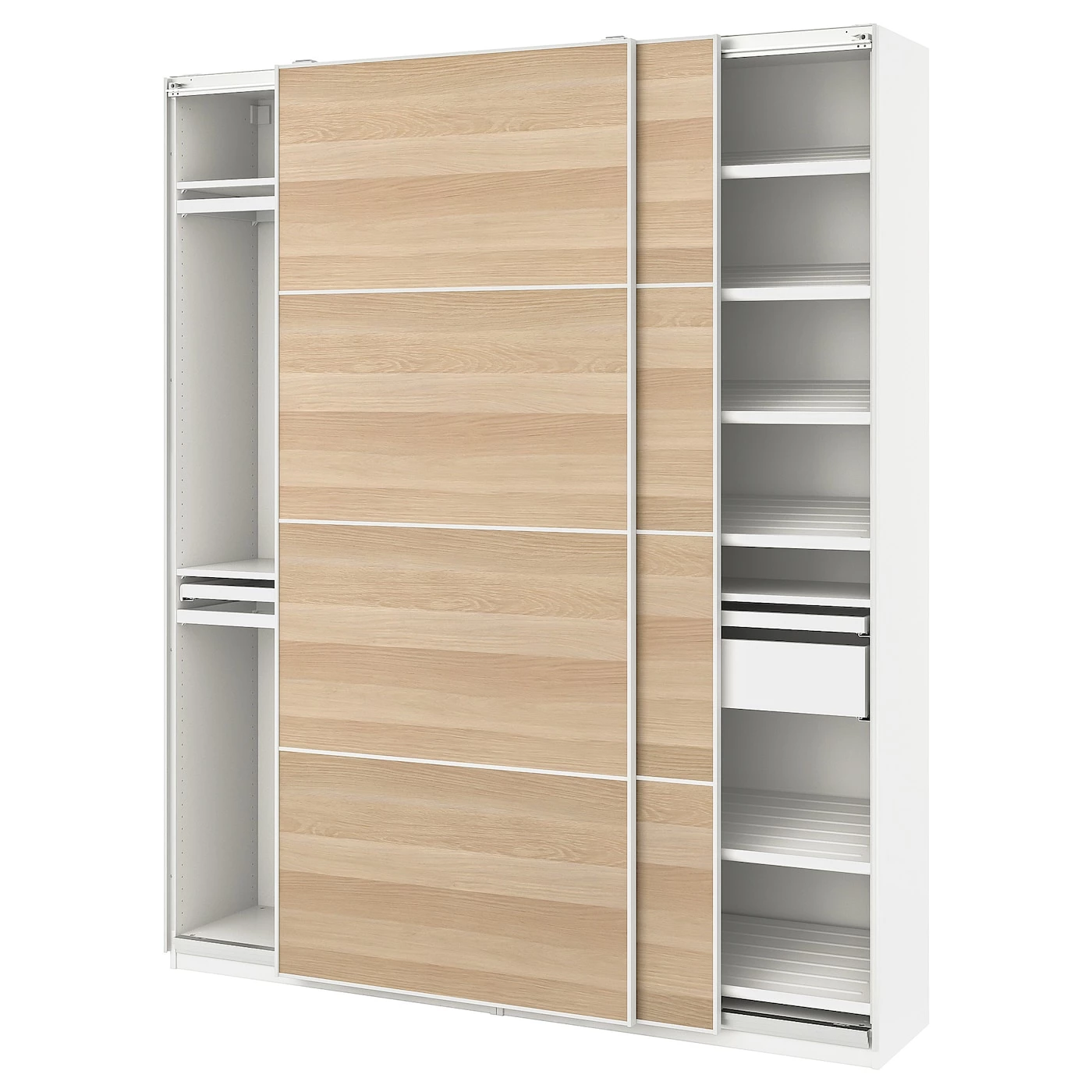 IKEA PAX / MEHAMN Wardrobe Combination White/white Stained Oak Effect 78 3/4x17 3/8x93 1/8 " 3 IKEA PAX / MEHAMN Wardrobe Combination White/white Stained Oak Effect 78 3/4x17 3/8x93 1/8 "