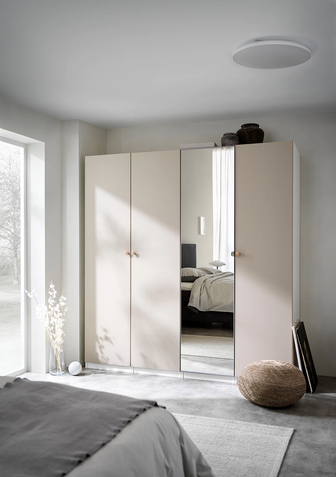 IKEA PAX / REINSVOLL/VIKEDAL Wardrobe Combination White/graybeige Mirror Glass 78 3/4x23 5/8x79 1/4 " 5 IKEA PAX / REINSVOLL/VIKEDAL Wardrobe Combination White/graybeige Mirror Glass 78 3/4x23 5/8x79 1/4 " - Image 3