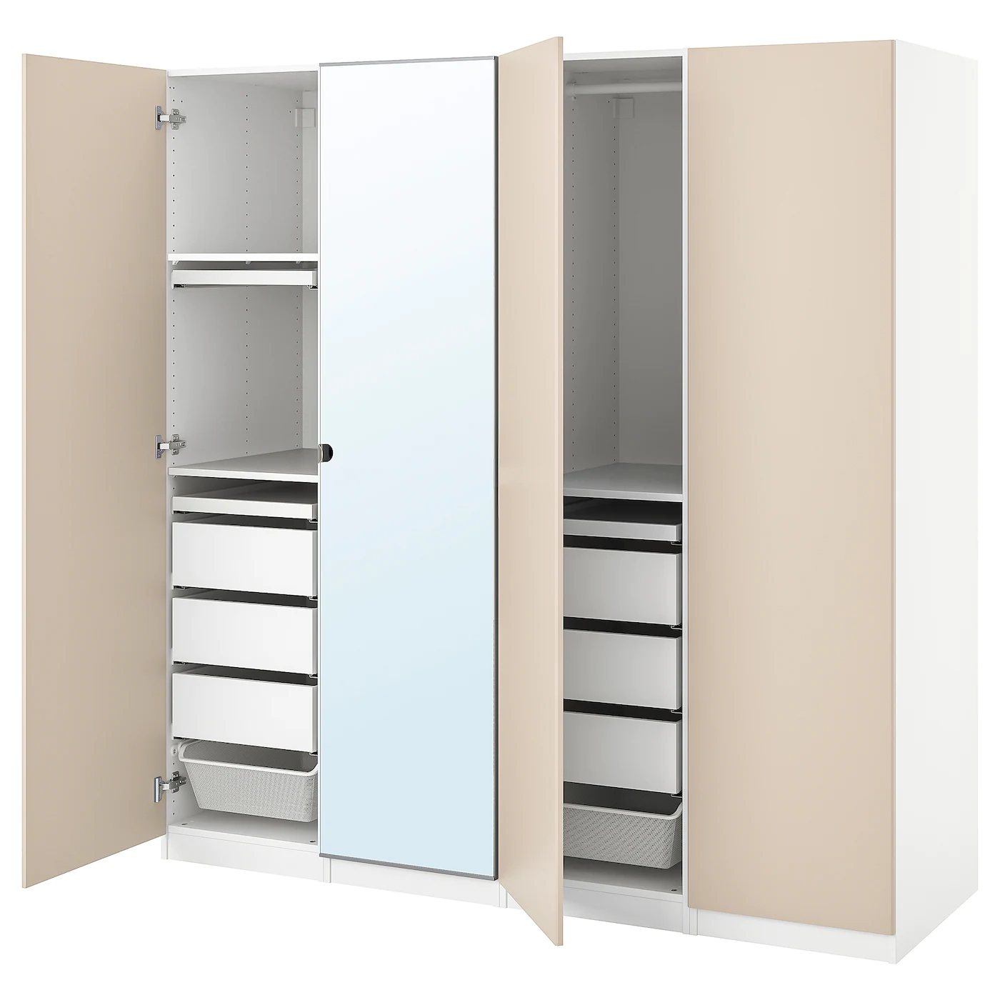 IKEA PAX / REINSVOLL/VIKEDAL Wardrobe Combination White/graybeige 78 3/4x23 5/8x79 1/4 " -Ikea Armoi outlet store pax reinsvoll vikedal wardrobe combination white gray beige 0985898 pe816883 s5