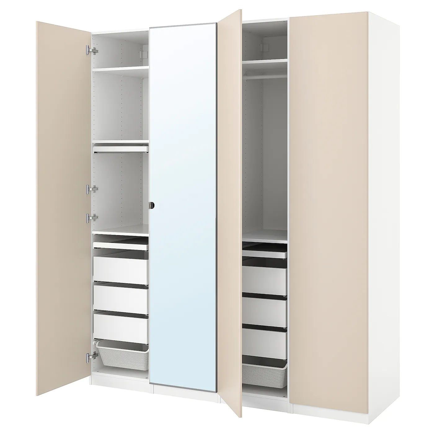 IKEA PAX / REINSVOLL/VIKEDAL Wardrobe Combination White/graybeige 78 3/4x23 5/8x93 1/8 "