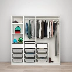 IKEA PAX / SVARTISDAL Wardrobe Combination White White/paper Effect 78 3/4x26x79 1/4 " -Ikea Armoi outlet store pax svartisdal wardrobe combination white white paper effect 0841101 pe778785 s5