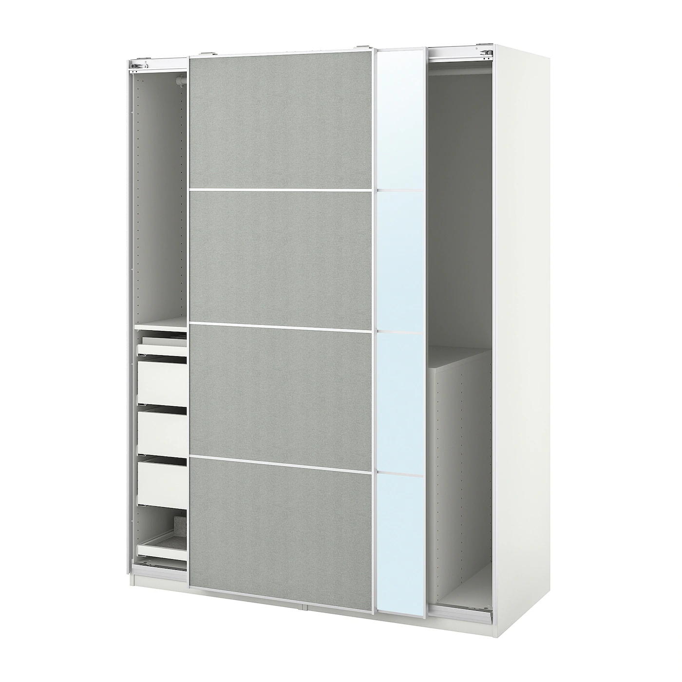 IKEA PAX / TJODALYNG/AULI Wardrobe Combination White/light Green Mirror Glass 59x26x79 1/4 " -Ikea Armoi outlet store pax tjodalyng auli wardrobe combination white light green mirror glass 0955315 pe803747 s5