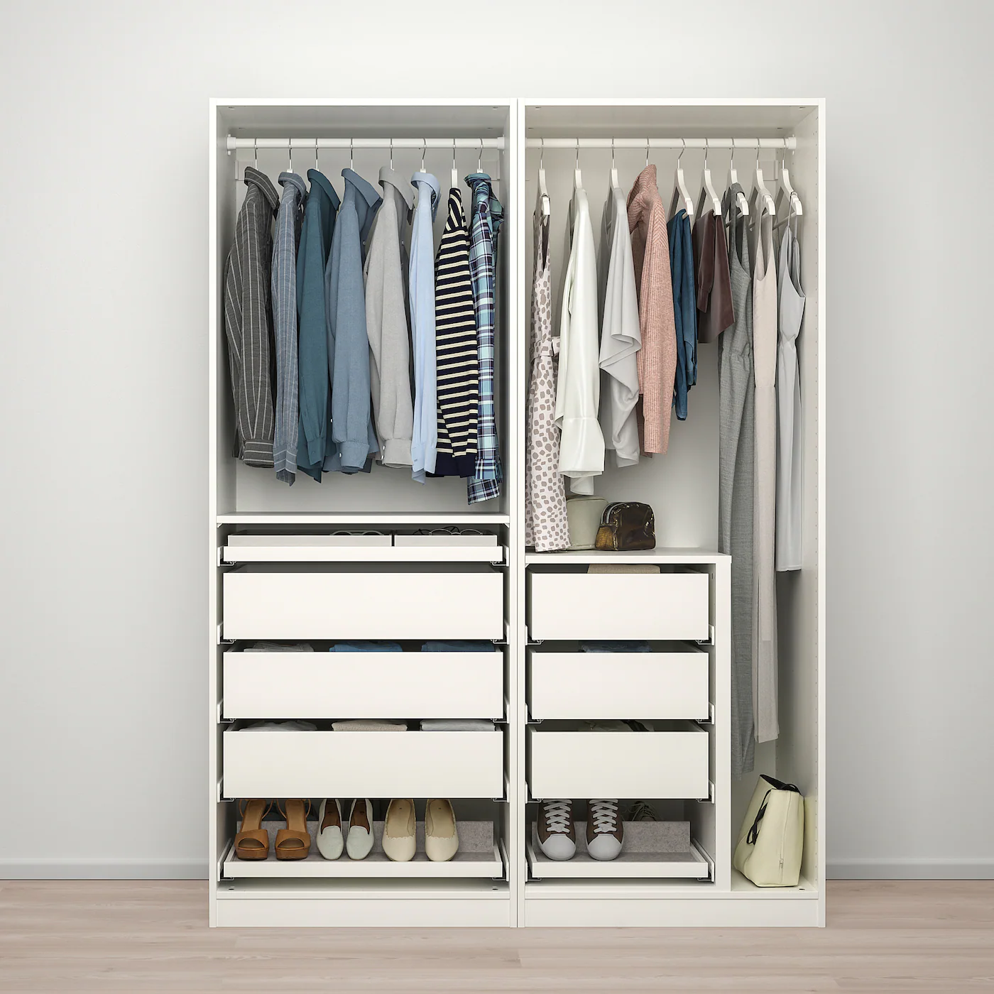 IKEA PAX / TJODALYNG/AULI Wardrobe Combination White/light Green Mirror Glass 59x26x79 1/4 " 4 IKEA PAX / TJODALYNG/AULI Wardrobe Combination White/light Green Mirror Glass 59x26x79 1/4 " - Image 2