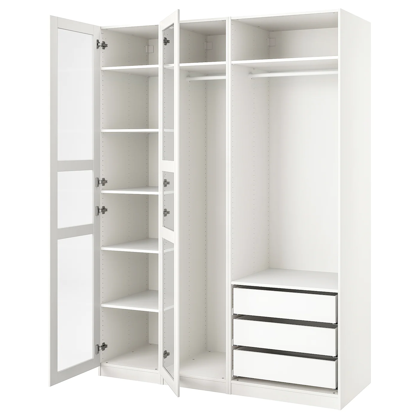 IKEA PAX / TYSSEDAL Wardrobe White/white Glass 68 7/8x23 5/8x93 1/8 " 1 IKEA PAX / TYSSEDAL Wardrobe White/white Glass 68 7/8x23 5/8x93 1/8 " -Ikea Armoi outlet store pax tyssedal wardrobe white white glass 1080932 pe858206 s5