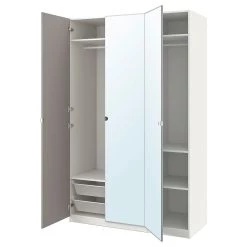IKEA PAX / VIKEDAL Wardrobe Combination White/mirror Glass 59x23 5/8x93 1/8 "
