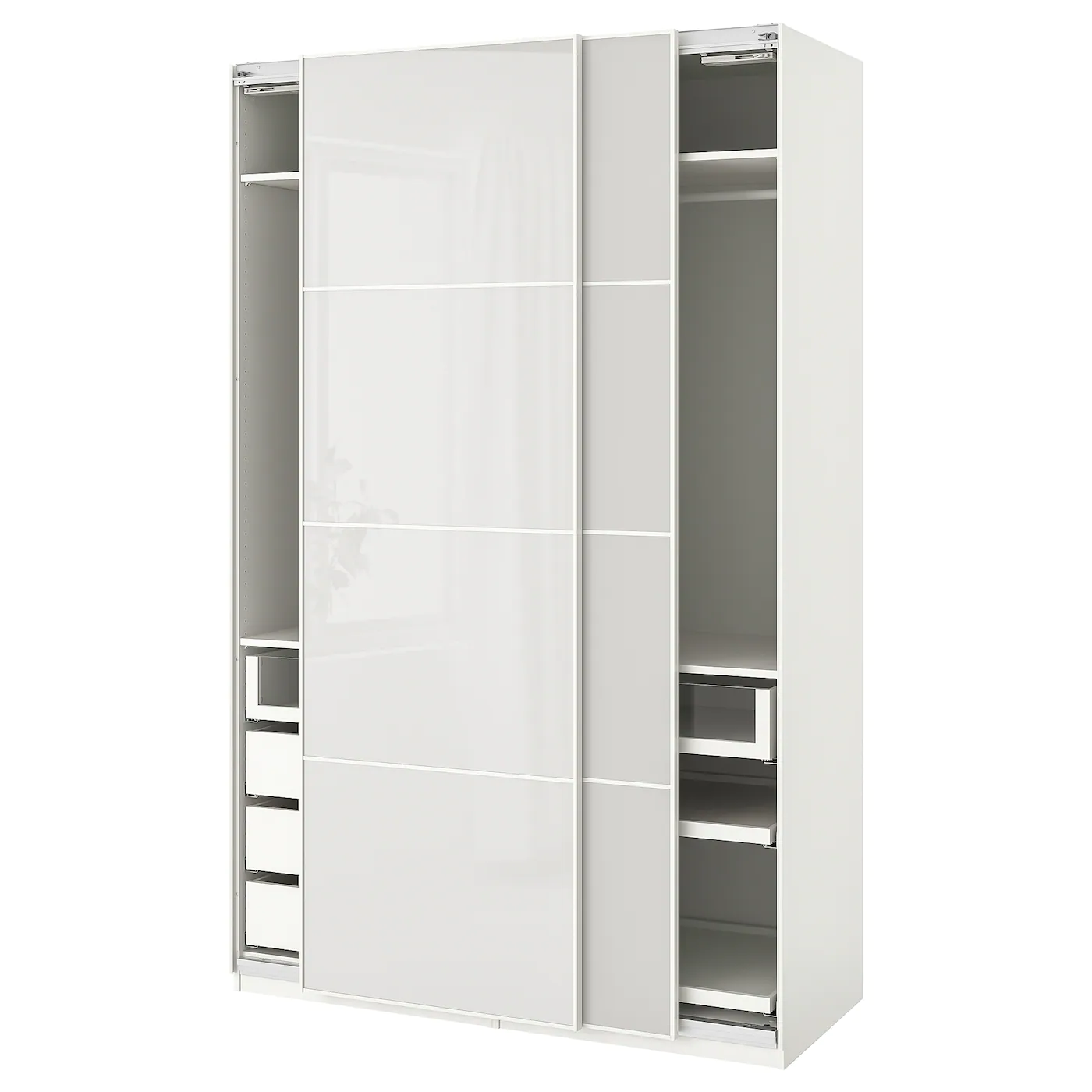IKEA PAX Wardrobe White/Hokksund Light Gray 59x26x93 1/8 "