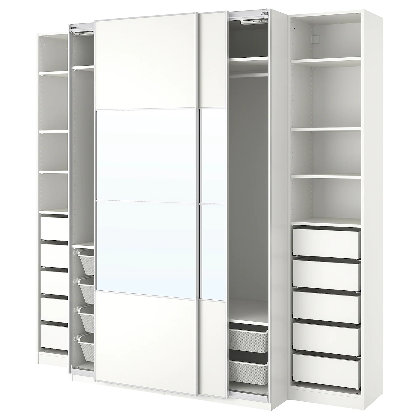 IKEA PAX Wardrobe White/Mehamn Auli 98 3/8x26x93 1/8 "