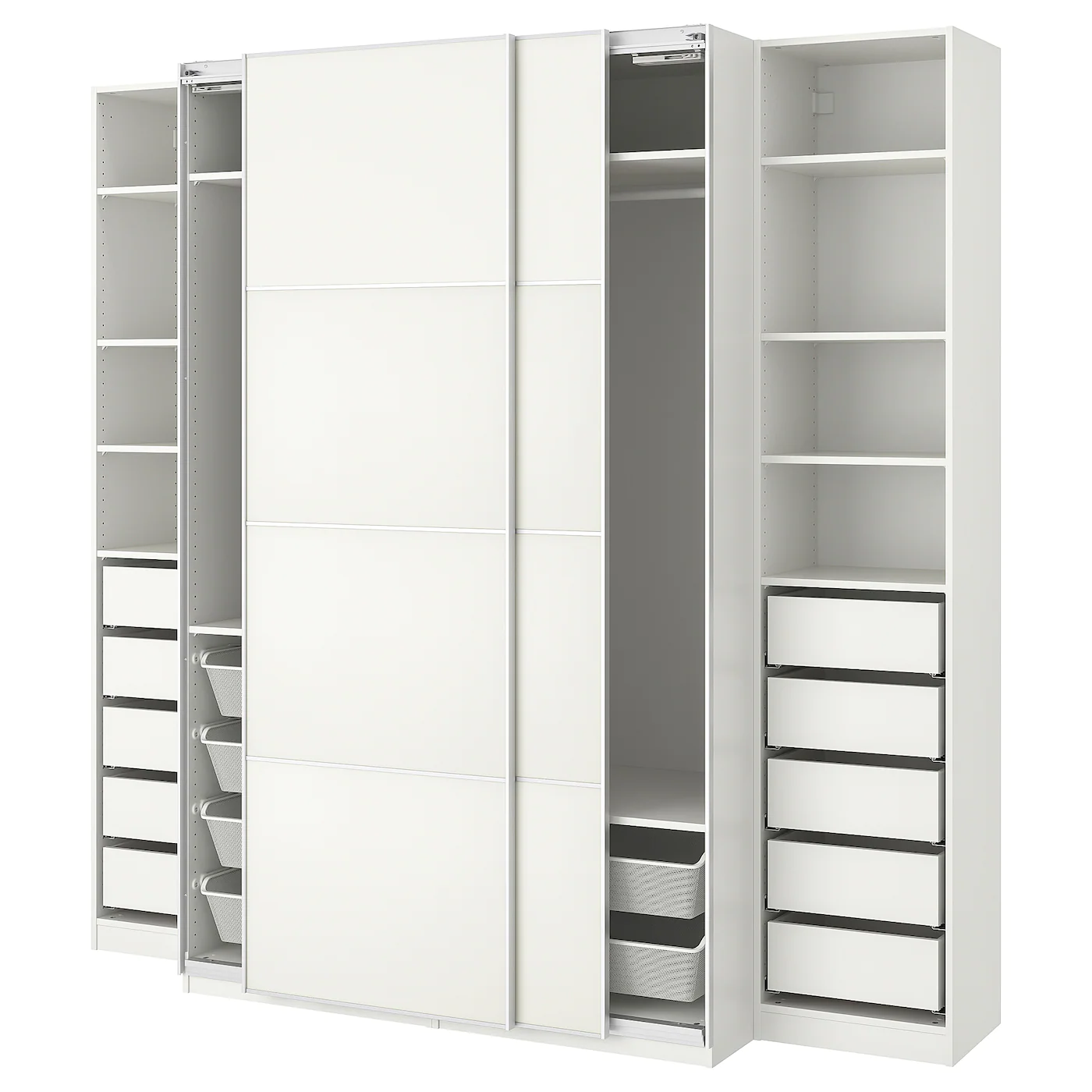 IKEA PAX Wardrobe White/Mehamn 98 3/8x26x93 1/8 "