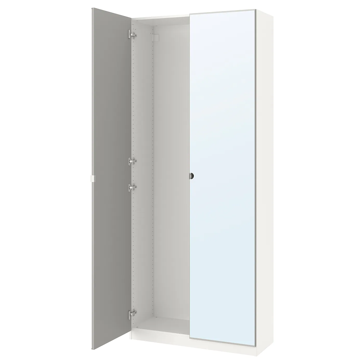 IKEA PAX Wardrobe With 2 Doors White/Vikedal Mirror Glass 39 3/8x14 7/8x93 1/8 "