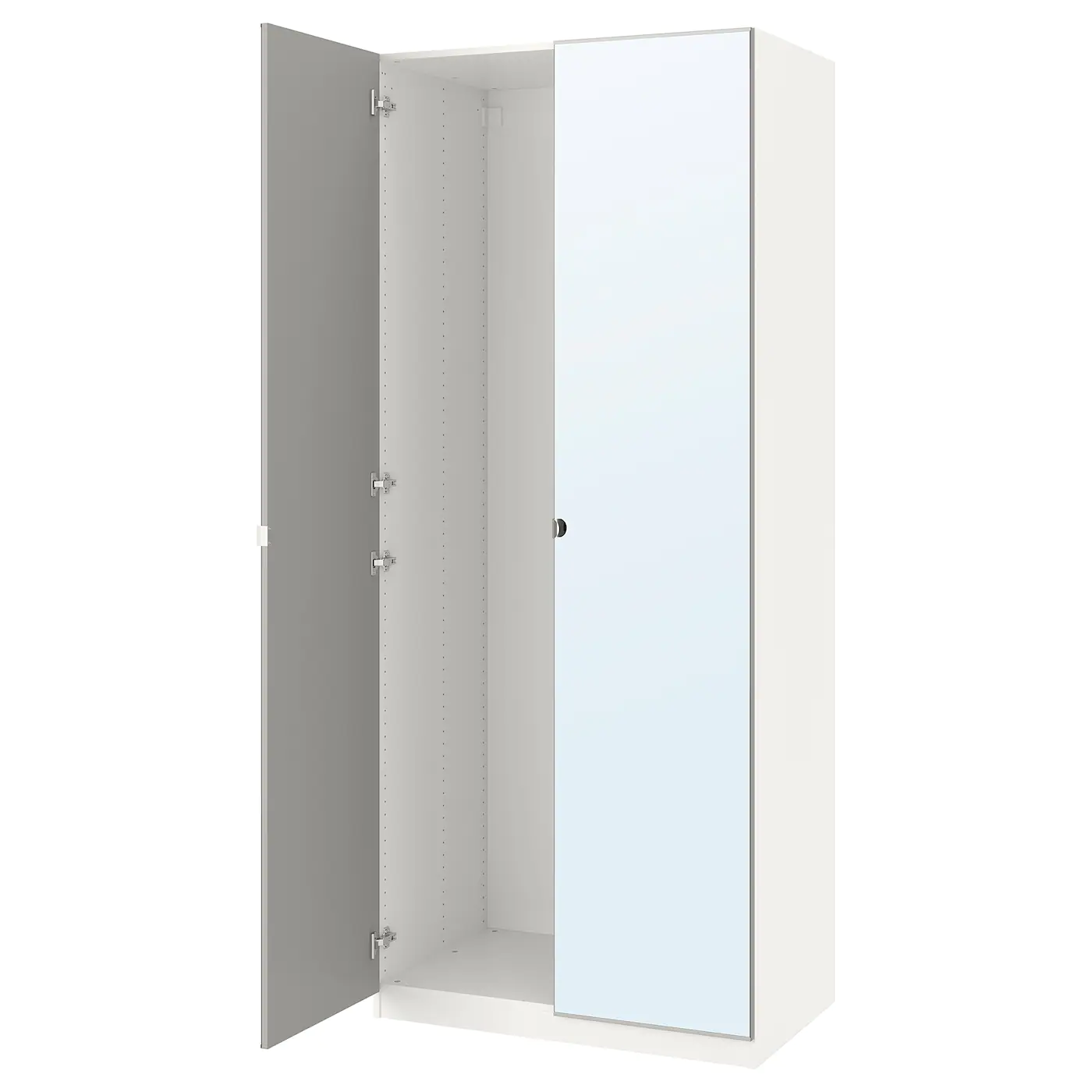 IKEA PAX Wardrobe With 2 Doors White/Vikedal Mirror Glass 39 3/8x23 3/4x93 1/8 "