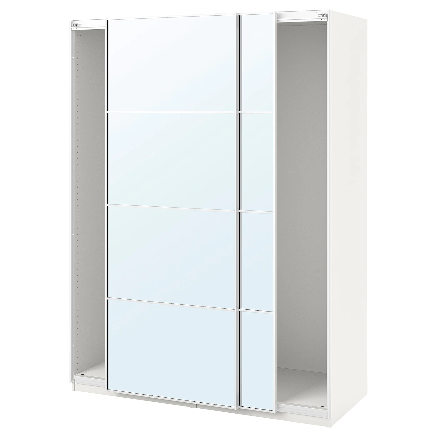 IKEA PAX Wardrobe With Sliding Doors White/Auli Mirror Glass 59x26x79 1/4 " -Ikea Armoi outlet store pax wardrobe with sliding doors white auli mirror glass 0649271 pe705369 s5 1
