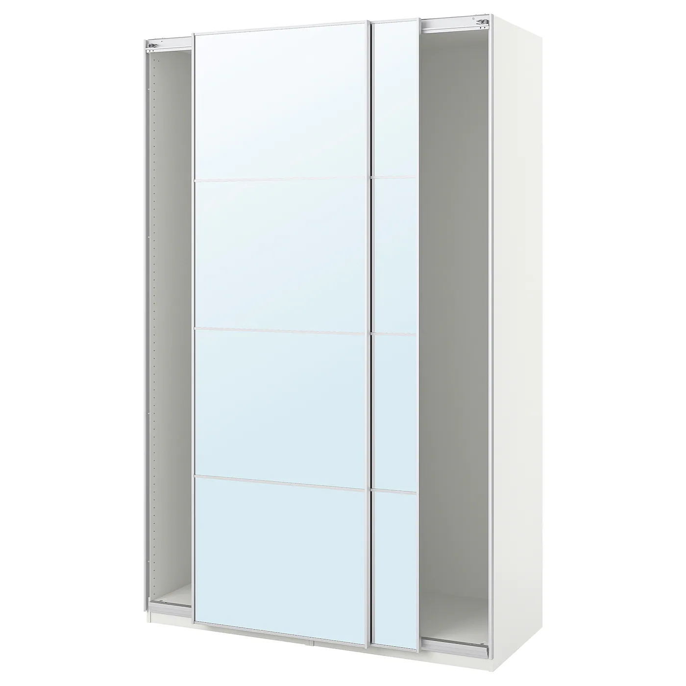 IKEA PAX Wardrobe With Sliding Doors White/Auli Mirror Glass 59x26x93 1/8 "