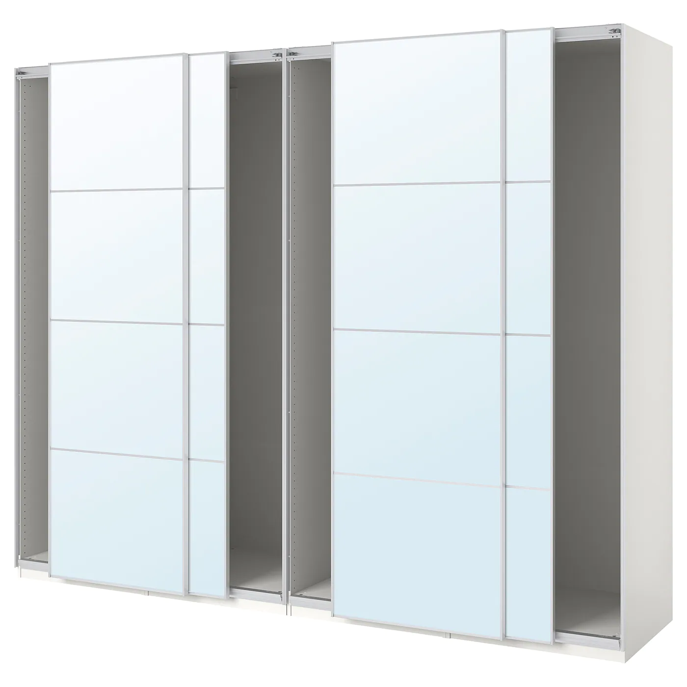 IKEA PAX Wardrobe With Sliding Doors White/Auli Mirror Glass 118 1/8x26x93 1/8 " -Ikea Armoi outlet store pax wardrobe with sliding doors white auli mirror glass 0650319 pe706113 s5