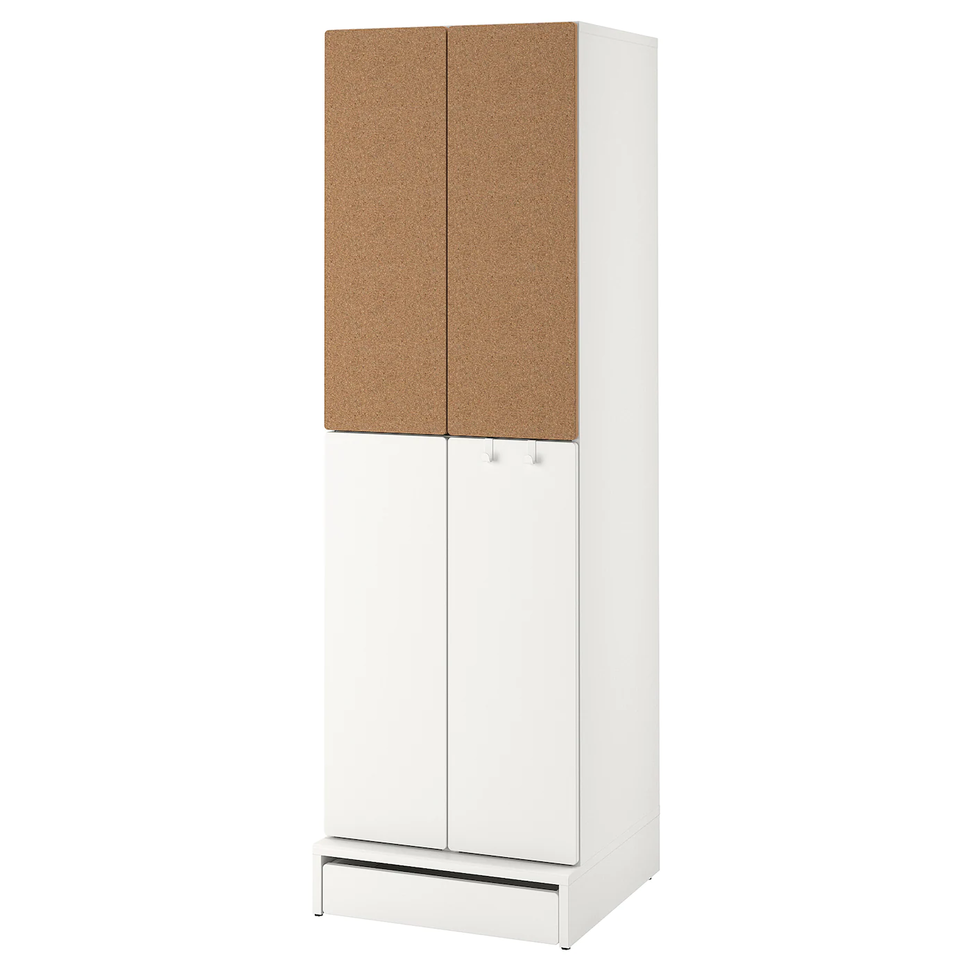 IKEA SMÅSTAD / UPPFÖRA Wardrobe White Cork/with 2 Clothes Rails 23 5/8x24 3/4x77 1/8 "