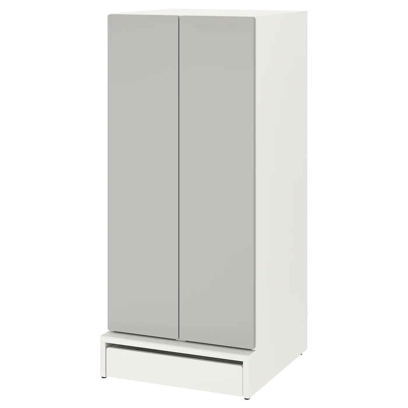 IKEA SMÅSTAD / UPPFÖRA Wardrobe White Gray/with 3 Shelves 23 5/8x24 3/4x53 1/2 "