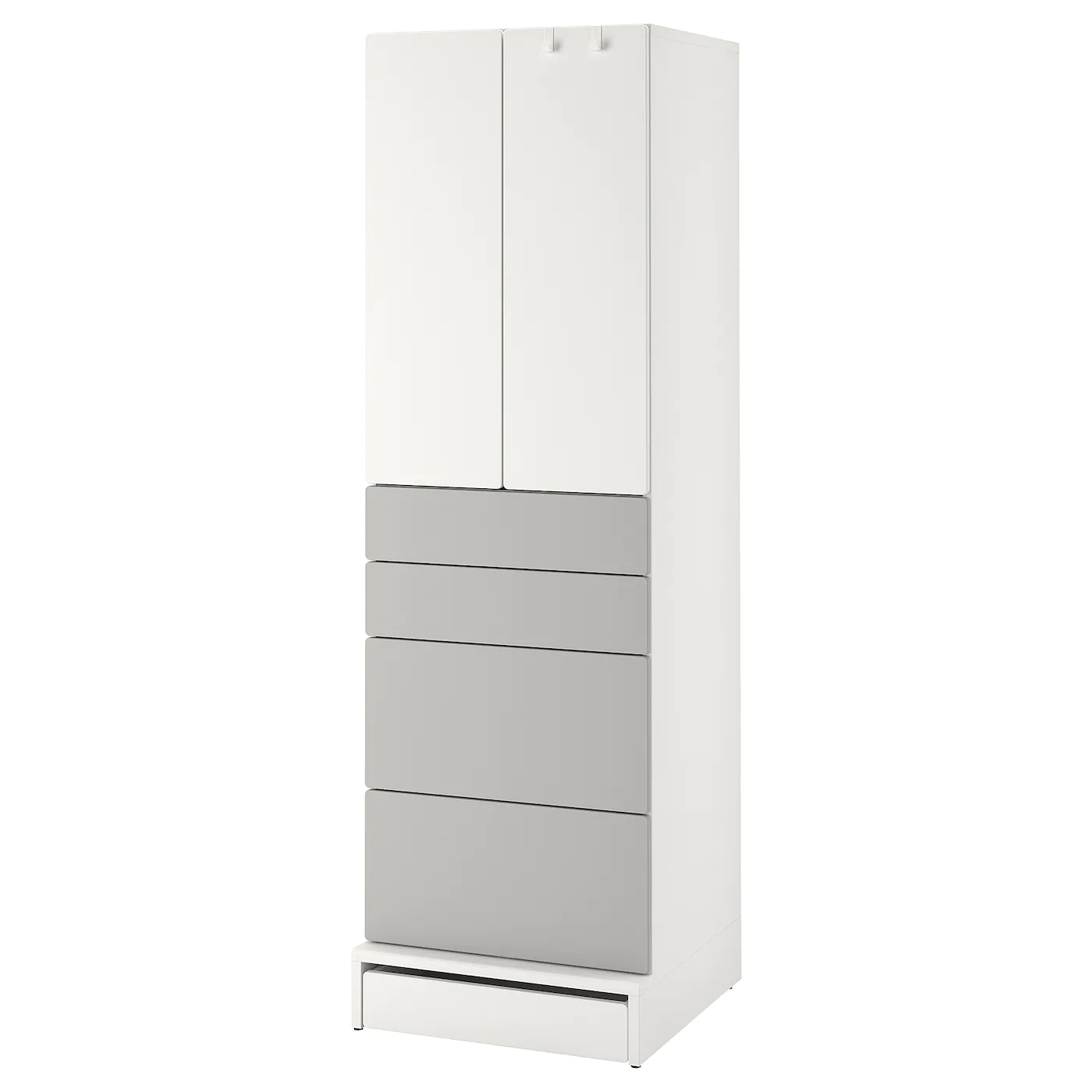 IKEA SMÅSTAD / UPPFÖRA Wardrobe White Gray/with 4 Drawers 23 5/8x22 1/2x77 1/8 "
