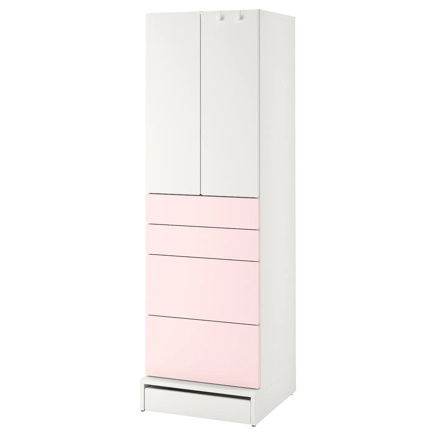 IKEA SMÅSTAD / UPPFÖRA Wardrobe White Pale Pink/with 4 Drawers 23 5/8x24 3/4x77 1/8 "
