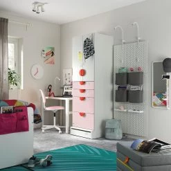 IKEA SMÅSTAD / UPPFÖRA Wardrobe White Pale Pink/with 4 Drawers 23 5/8x24 3/4x77 1/8 " -Ikea Armoi outlet store smastad uppfoera wardrobe white pale pink with 4 drawers 0939302 pe794522 s5