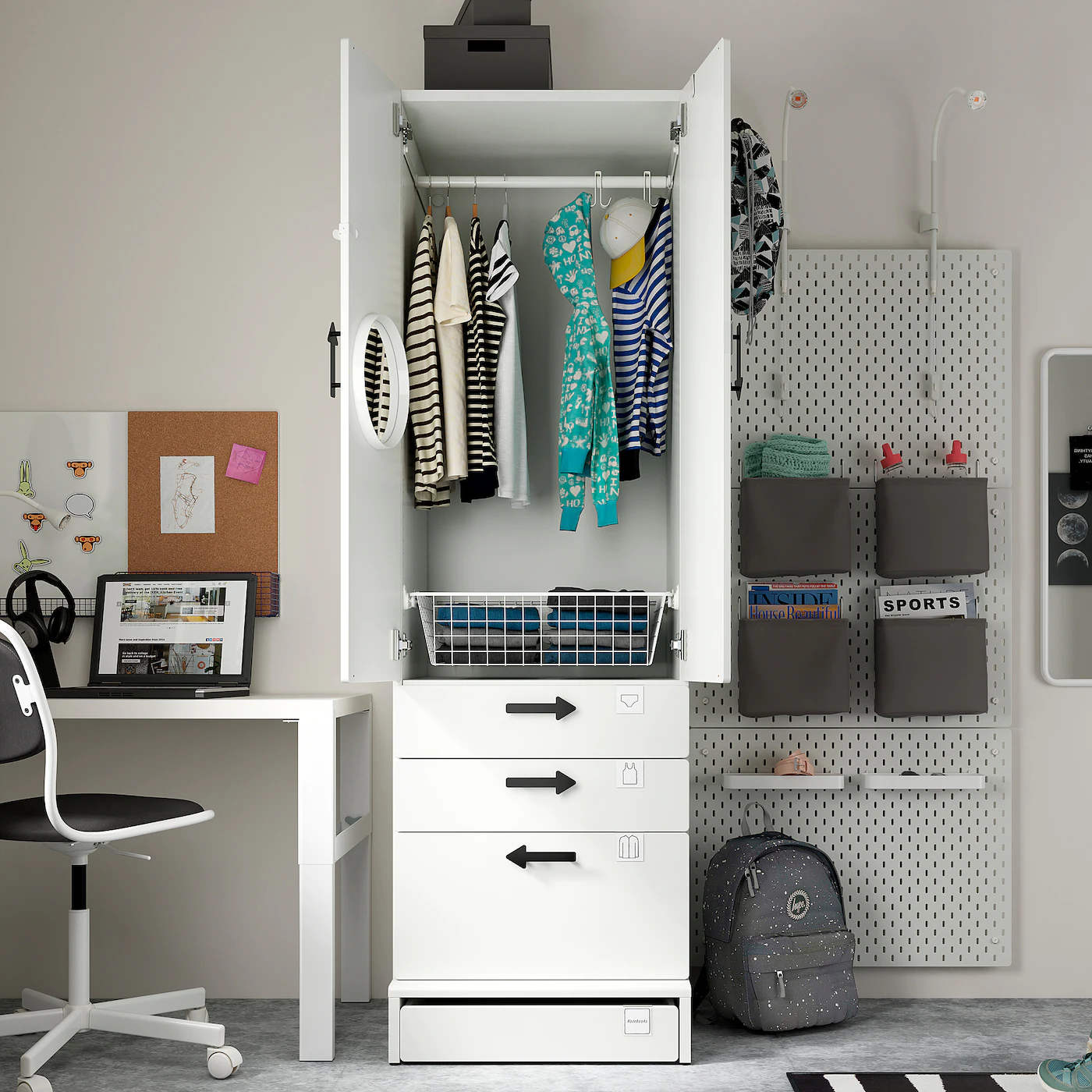 IKEA SMÅSTAD / UPPFÖRA Wardrobe White White/with 3 Drawers 23 5/8x24 3/4x77 1/8 " 9 IKEA SMÅSTAD / UPPFÖRA Wardrobe White White/with 3 Drawers 23 5/8x24 3/4x77 1/8 " - Image 7