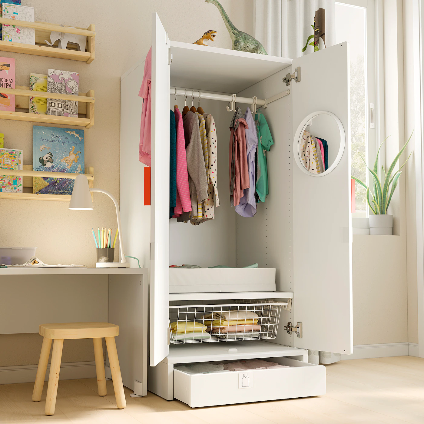 IKEA SMÅSTAD / UPPFÖRA Wardrobe White White/with Frame 23 5/8x24 3/4x53 1/2 " 6 IKEA SMÅSTAD / UPPFÖRA Wardrobe White White/with Frame 23 5/8x24 3/4x53 1/2 " - Image 4