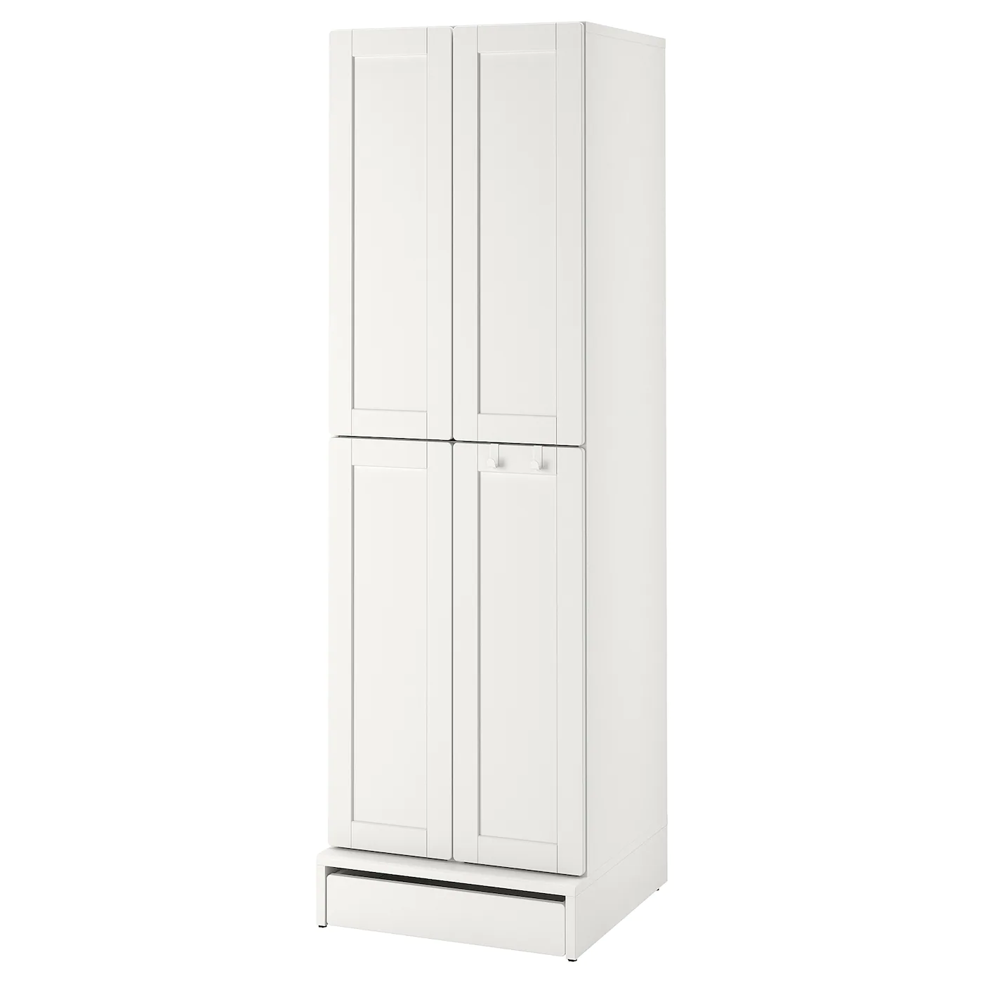 IKEA SMÅSTAD / UPPFÖRA Wardrobe White With Frame/with 2 Clothes Rails 23 5/8x24 3/4x77 1/8 "