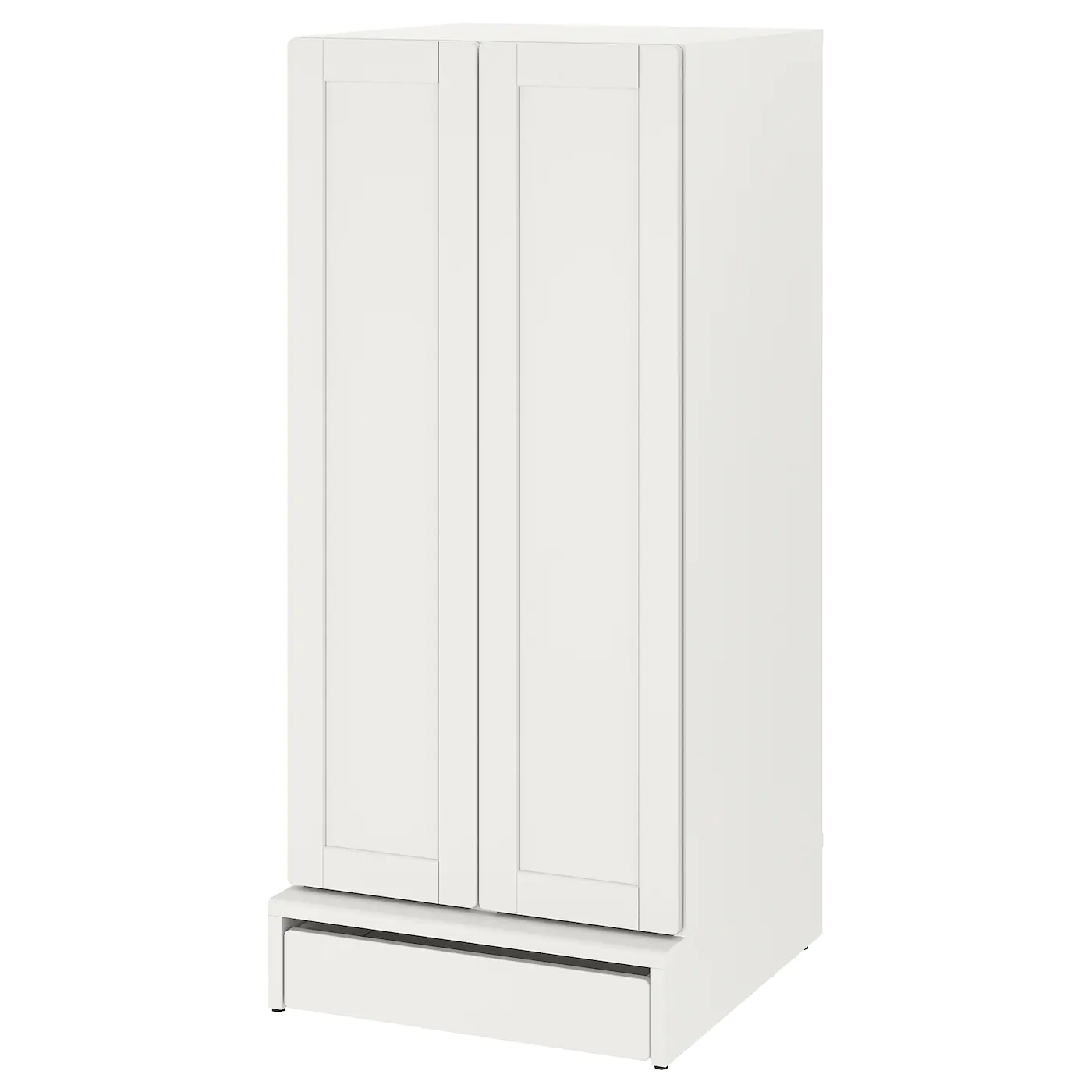 IKEA SMÅSTAD / UPPFÖRA Wardrobe White With Frame/with 3 Shelves 23 5/8x24 3/4x53 1/2 "